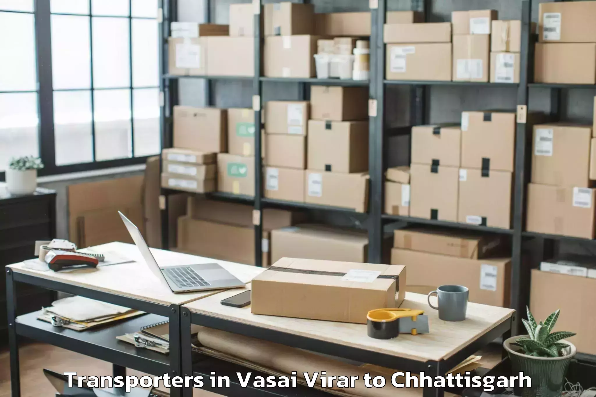 Book Vasai Virar to Bhanupratappur Transporters Online